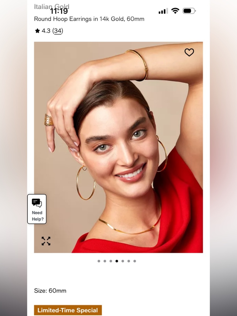 Gold Hoops 14K - Picture 4 of 7